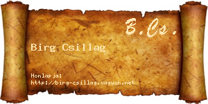 Birg Csillag névjegykártya